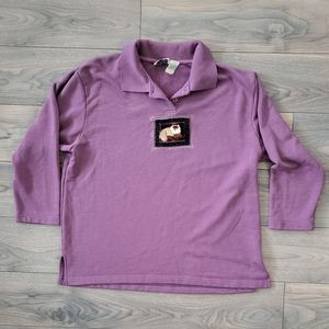 Vintage Embroidered Cat Shirt